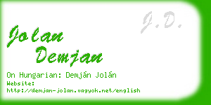 jolan demjan business card