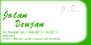 jolan demjan business card